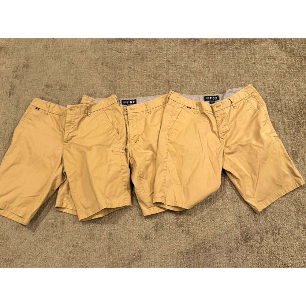 Fox Racing Size 34 Lot Of 3 Pair Khaki Shorts
